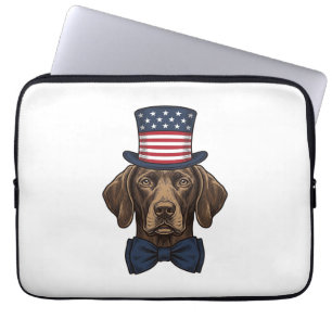 Patriotisches Hund Vintage Gravur Shirt Design_1 Laptopschutzhülle
