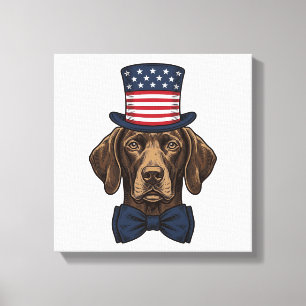 Patriotisches Hund Vintage Gravur Shirt Design_1 Leinwanddruck