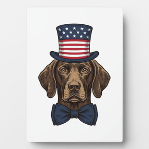 Patriotisches Hund-Vintage-Stich-Shirt-Design_1 Fotoplatte
