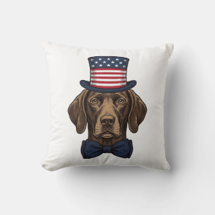 Patriotisches Hund Vintage-Stich-Shirt-Design_1 Kissen