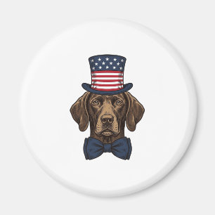 Patriotisches Hund Vintage-Stich-Shirt-Design_1 Magnet