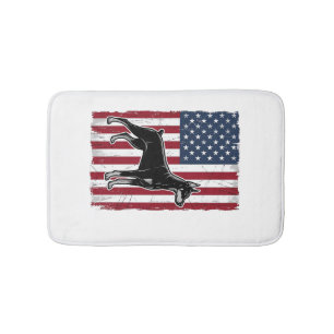 Patriotisches Hunde-Flagge Vintage-Vector-Shirt-De Badematte