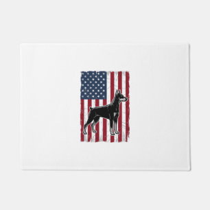 Patriotisches Hunde-Flagge Vintage-Vector-Shirt-De Fußmatte