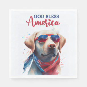 Patriotisches Hunde-Labor Serviette