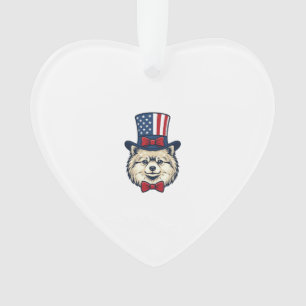 Patriotisches Hundekopf-Vintage-Stichvektordesign Ornament
