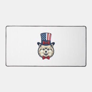 Patriotisches Hundekopf-Vintage-Stichvektordesign Schreibtischunterlage
