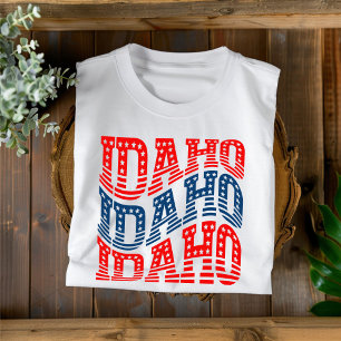 Patriotisches Idaho-Rot-Blau-Boho-T-Shirt  T-Shirt
