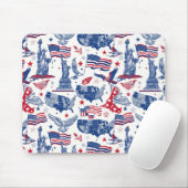 Patriotisches Ikonenmuster - Freiheitsstatue, Flag Mousepad (Mit Mouse)
