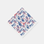 Patriotisches Ikonenmuster - Freiheitsstatue, Flag Serviette (Ecke)