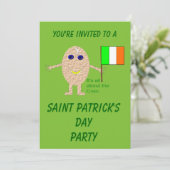 Patriotisches Irish Egg Party benutzerdefinierbar Einladung (Stehend Vorderseite)