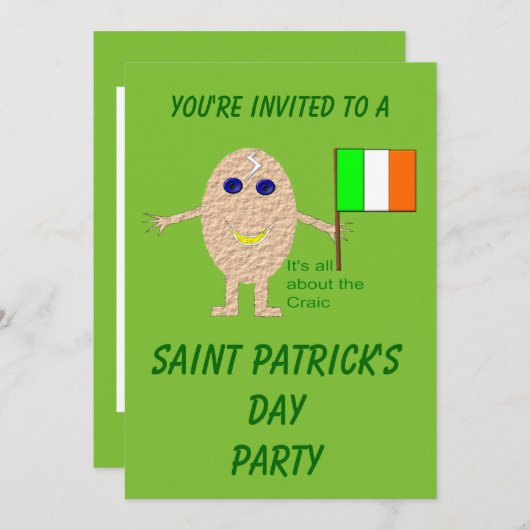 Patriotisches Irish Egg Party benutzerdefinierbar Einladung (Vorne/Hinten)