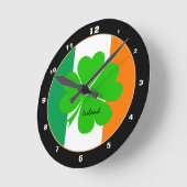 Patriotisches Irland, Liebe Irish Flag Zuhause / K Runde Wanduhr (Winkel)