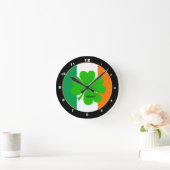 Patriotisches Irland, Liebe Irish Flag Zuhause / K Runde Wanduhr (Zuhause)