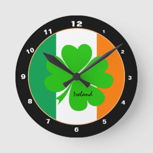 Patriotisches Irland, Liebe Irish Flag Zuhause / K Runde Wanduhr