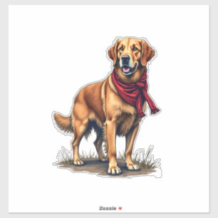 Patriotisches Jagd Golden Retriever Vintage T-Shir Aufkleber