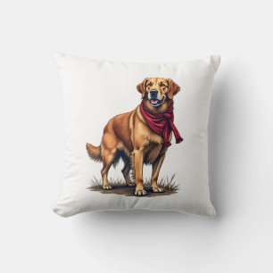 Patriotisches Jagd Golden Retriever Vintage T-Shir Kissen