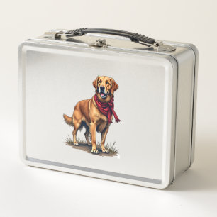 Patriotisches Jagd Golden Retriever Vintage T-Shir Metall Brotdose