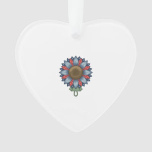 Patriotisches Jeans-Sonnenblumen-Ornament Vintage Ornament