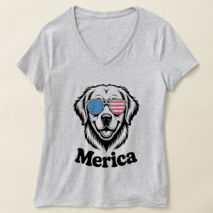 "Patriotisches Jungtier in Schatten - 4. Juli Hund T-Shirt