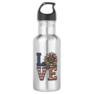 Patriotisches Kaktus Vintage Gravur Shirt Design_1 Edelstahlflasche