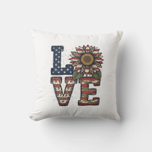 Patriotisches Kaktus-Vintage-Stickerei-Shirt-Desig Kissen