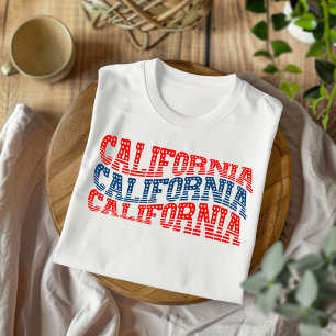 Patriotisches Kalifornien-Rot und Blau Boho-T-Shir T-Shirt
