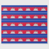Patriotisches Kambodscha Flag Wrapping Paper Geschenkpapier (Flach)