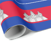 Patriotisches Kambodscha Flag Wrapping Paper Geschenkpapier (Rolleneckpunkt)