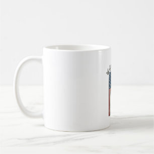 Patriotisches Kampfflugzeug Flagge Vintage Gravur  Kaffeetasse