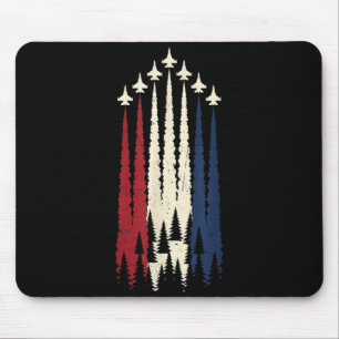 Patriotisches Kampfjet USA-Flagge 4. Juli Männer Mousepad