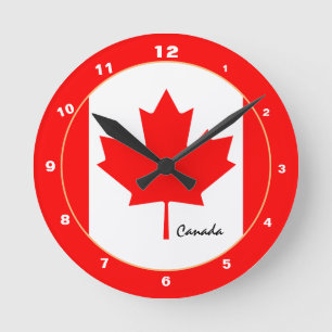 Patriotisches Kanada, kanadische Zuhause / Design Runde Wanduhr