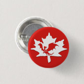Patriotisches kanadisches Drache-Rot Button (Vorne & Hinten)