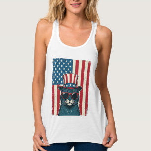 Patriotisches Katzenflagge Vintage Gravur Shirt De