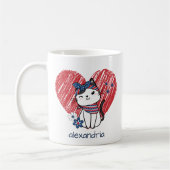 Patriotisches Katzenmonogramm Kaffeetasse (Links)