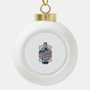 Patriotisches Kirsch-Soda Retro-Vector-Grafik-T-Sh Keramik Kugel-Ornament