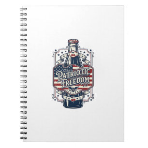 Patriotisches Kirsch-Soda Retro-Vector-Grafik-T-Sh Notizblock