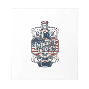 Patriotisches Kirsch-Soda Retro-Vector-Grafik-T-Sh Notizblock