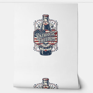 Patriotisches Kirsch-Soda Retro-Vector-Grafik-T-Sh Tapete