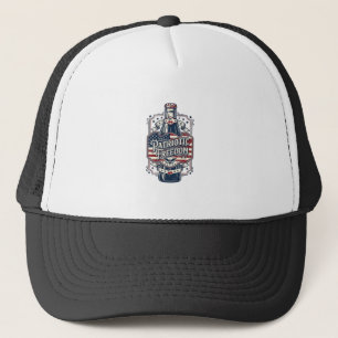 Patriotisches Kirsch-Soda Retro-Vector-Grafik-T-Sh Truckerkappe