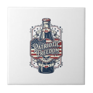 Patriotisches Kirsch-Soda Retro-Vektorgrafik-T-Shi Fliese