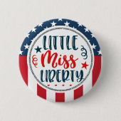 Patriotisches kleines Fräulein Liberty American Button (Vorderseite)