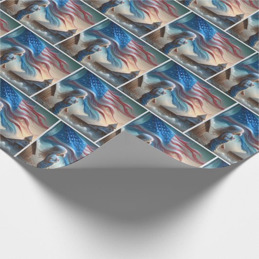 Patriotisches kleines Mädchen auf Baumwollfeldern Geschenkpapier (Ecke)