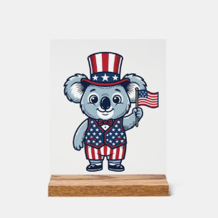 Patriotisches Koala-Vektor-Vintage-Shirt-Design_1 Acrylschild