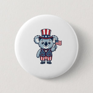 Patriotisches Koala-Vektor-Vintage-Shirt-Design_1 Button