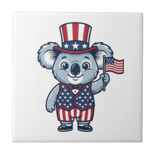 Patriotisches Koala-Vektor-Vintage-Shirt-Design_1 Fliese