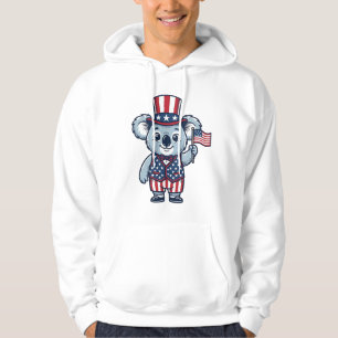 Patriotisches Koala-Vektor-Vintage-Shirt-Design_1 Hoodie