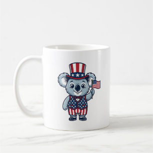 Patriotisches Koala-Vektor-Vintage-Shirt-Design_1 Kaffeetasse