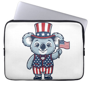 Patriotisches Koala-Vektor-Vintage-Shirt-Design_1 Laptopschutzhülle