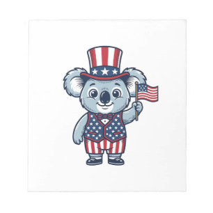 Patriotisches Koala-Vektor-Vintage-Shirt-Design_1 Notizblock