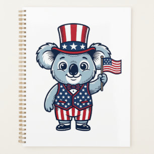 Patriotisches Koala-Vektor-Vintage-Shirt-Design_1 Planer